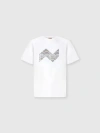 Missoni Short Sleeve T-shirt With Geometric Zigzag Insert And Logo In Multi
