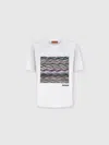 Missoni Short Sleeve T-shirt With Knit Insert And Logo In White