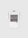 Missoni Short Sleeve T-shirt With Knit Insert And Logo In White