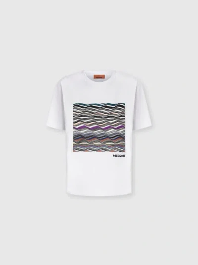 MISSONI MISSONI SHORT SLEEVE T-SHIRT WITH KNIT INSERT AND LOGO