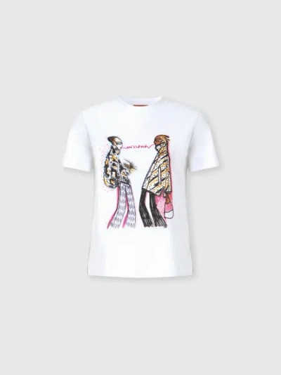 MISSONI MISSONI SHORT SLEEVE T-SHIRT WITH PRINT AND LOGO