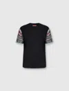 Missoni Short Sleeve T-shirt With Snake Pattern Insert In Black