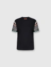 Missoni Short Sleeve T-shirt With Snake Pattern Insert In Black