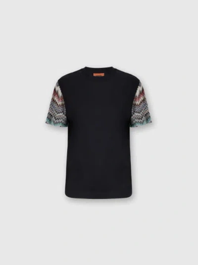 MISSONI MISSONI SHORT SLEEVE T-SHIRT WITH SNAKE PATTERN INSERT