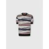 Missoni Short Sleeve T-shirt With Striped Micro Zigzag In Brown