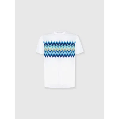 Missoni Short Sleeve T-shirt With Zigzag Insert In White
