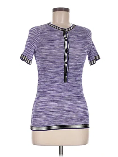 Missoni Short Sleeve Top Purple Keyhole Neckline Tops In Blue