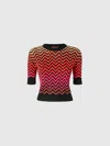 Missoni Kurzärmeliger Pullover Mit Rundhalsausschnitt Und Dégradé-chevron-motiv In Multicoloured