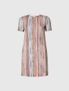 Missoni Short-sleeved Mini-dress In Striped Lamé Slub Viscose