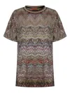 Missoni T-shirt With Multicolor Sequins In Multi