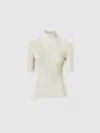 Missoni Metallic Knitted Top In White,gold