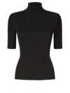 Missoni Short-sleeved Turtleneck In Glitter-effect Viscose In Black