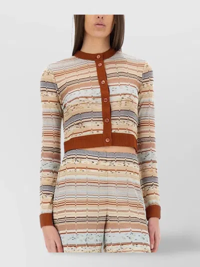 Missoni Short Striped Knit Cardigan