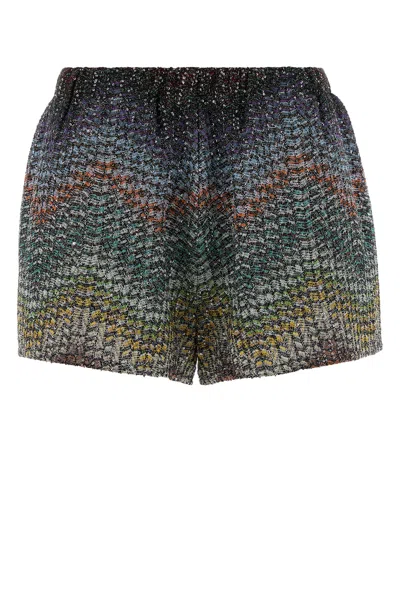 Missoni Embroidered Viscose Blend Shorts In Multi