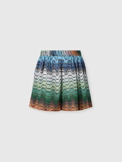 Missoni Shorts In Viscose Lamé Blend With Greek Motif In Multi