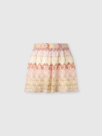 Missoni Shorts In Viscose Lamé Blend With Space-dye Lace Motif