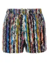 Missoni Multicolor Embroidered Wool Shorts In Multicoloured
