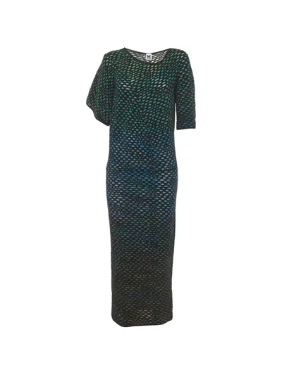 Pre-owned Missoni Short-sleeve Maxi Dress In Black