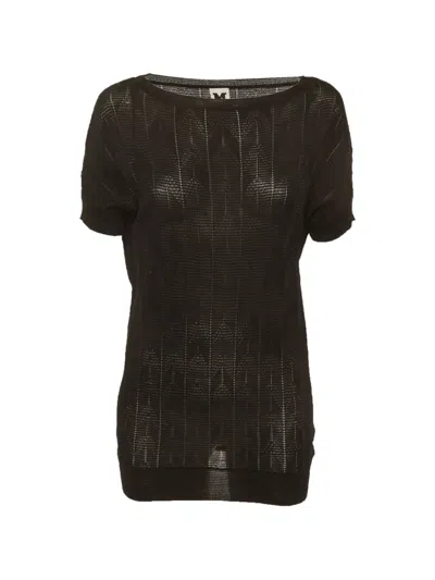 Pre-owned Missoni Short-sleeve Mesh T-shirt In Black