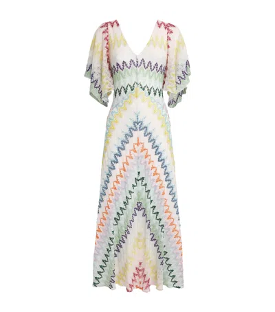 Missoni Short-sleeve Zigzag Midi Dress In Multi