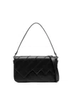Missoni Flap Wave Leather Shoulder Bag In Black