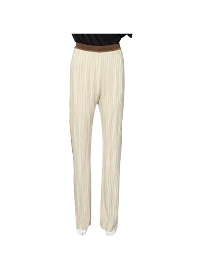 Pre-owned Missoni Side-stripe Knit Trousers In Neutral