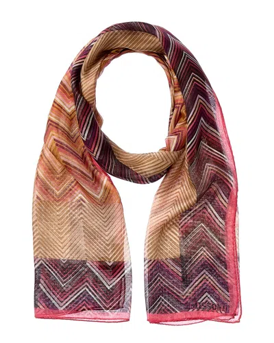Missoni Silk-blend Scarf In Pink