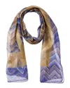 Missoni Silk-blend Scarf In Purple