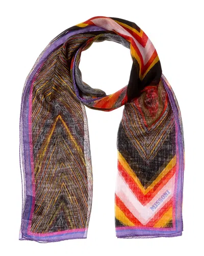 Missoni Silk-blend Scarf In Purple