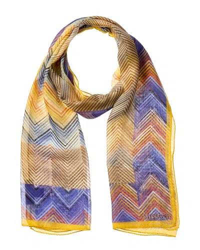Missoni Silk-blend Scarf In Yellow