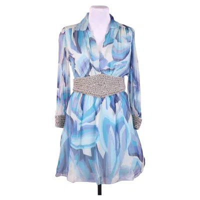 Pre-owned Missoni Silk Dress 42 It. Vintage In Blue