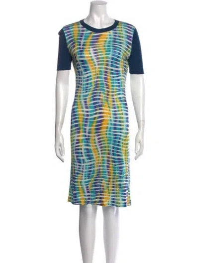 Pre-owned Missoni Silk Knee-length Dress In Blue