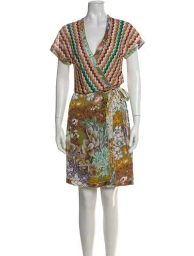 Pre-owned Missoni Silk Knee-length Dress In Neutral