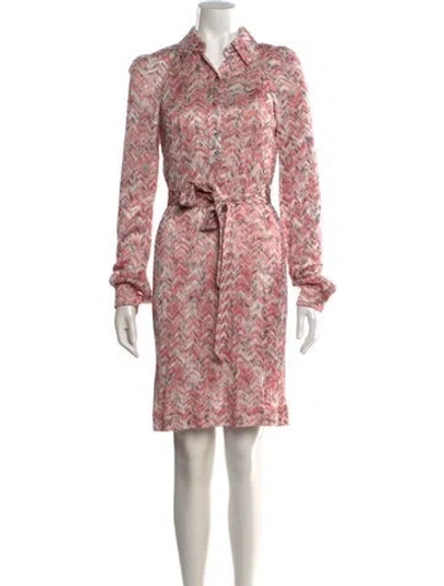 Pre-owned Missoni Silk Knee-length Dress In Pink