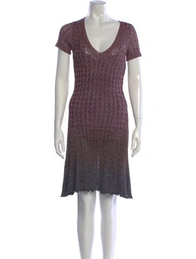 Pre-owned Missoni Silk Knee-length Dress In Red