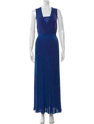 Pre-owned Missoni Silk Long Dress In Blue