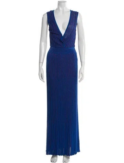 Pre-owned Missoni Silk Long Dress In Blue
