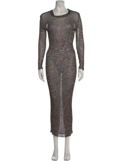 Pre-owned Missoni Silk Long Dress In Brown