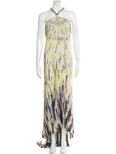Pre-owned Missoni Silk Long Dress In Yellow