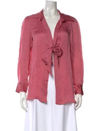 Pre-owned Missoni Silk Long Sleeve Blouse In Pink