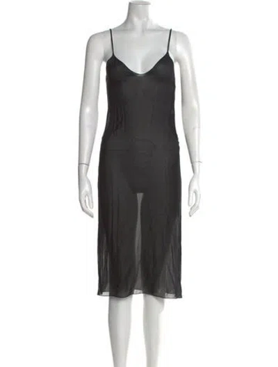 Pre-owned Missoni Silk Midi Length Dress In Black