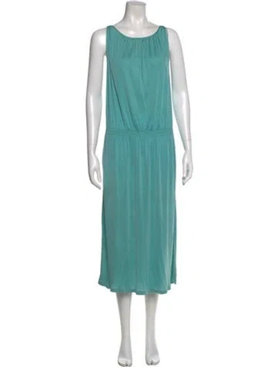 Pre-owned Missoni Silk Midi Length Dress In Green