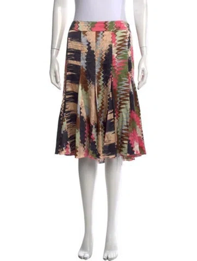 Pre-owned Missoni Silk Midi Length Skirt In Pink
