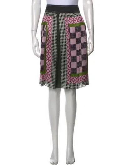 Pre-owned Missoni Silk Midi Length Skirt In Yellow