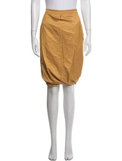 Pre-owned Missoni Silk Midi Length Skirt In Yellow