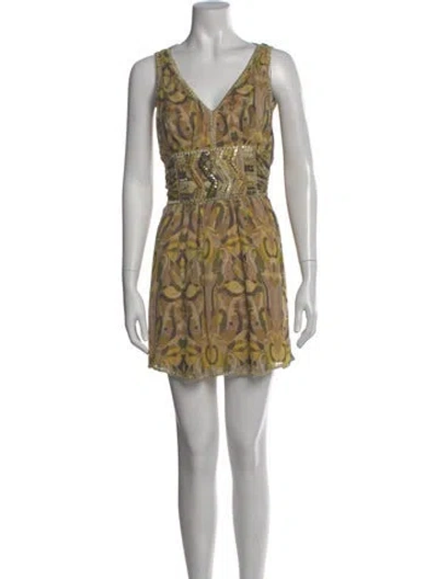 Pre-owned Missoni Silk Mini Dress In Green