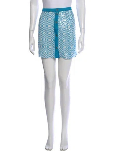 Pre-owned Missoni Silk Mini Skirt In Blue