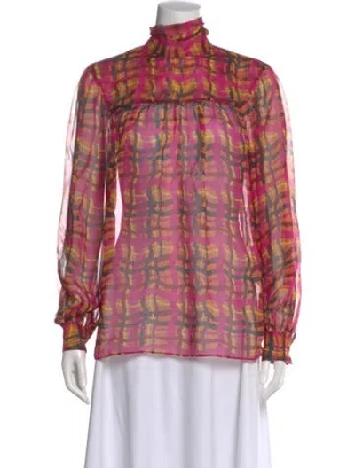 Pre-owned Missoni Silk Patterned Blouse In Pink