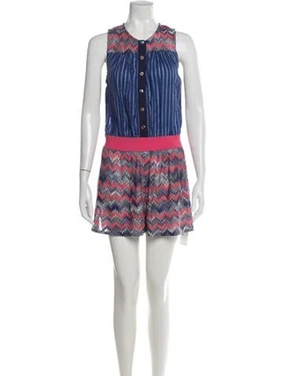 Pre-owned Missoni Silk Patterned Jumpsuit In Pink