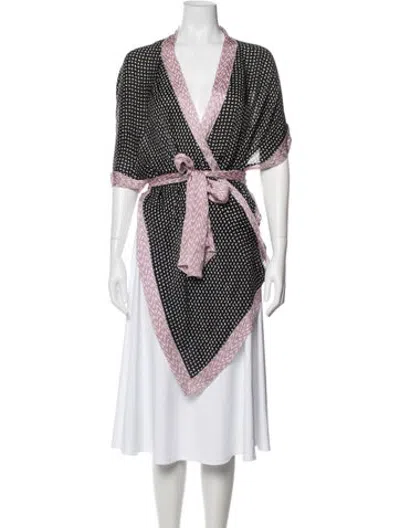Pre-owned Missoni Silk Patterned Robe In Black